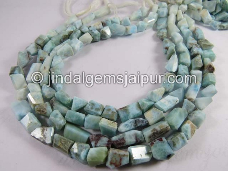 Larimar Faceted Nuggets Shape Beads